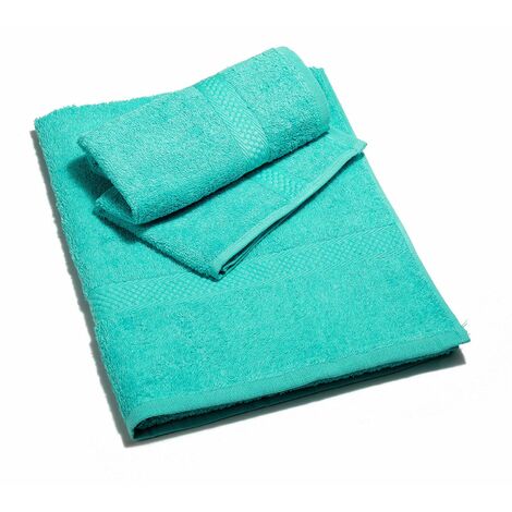 Caleffi - Asciugamano-con-ospite Minorca 100% Cotone Tinta Unita Standard Menta - Verde
