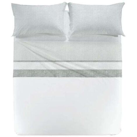 CALEFFI Completo Lenzuola in Cotone Nevada2 Matrimoniale Caleffi Grigio