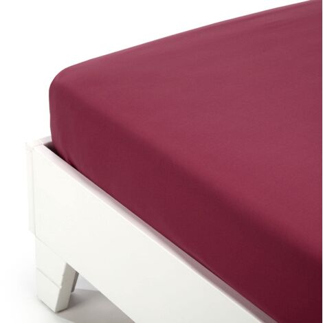 Caleffi - Lenzuolo-inferiore Cotone tinta unita Tinta Unita Matrimoniale Bordeaux
