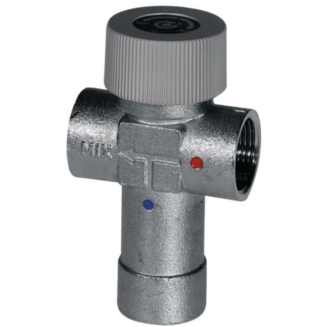 Caleffi – Mitigeur thermostatique réglable 1/2' – Corps laiton chromé – Plage 35-60°C – Raccord filetage femelle – Pression 10 bar