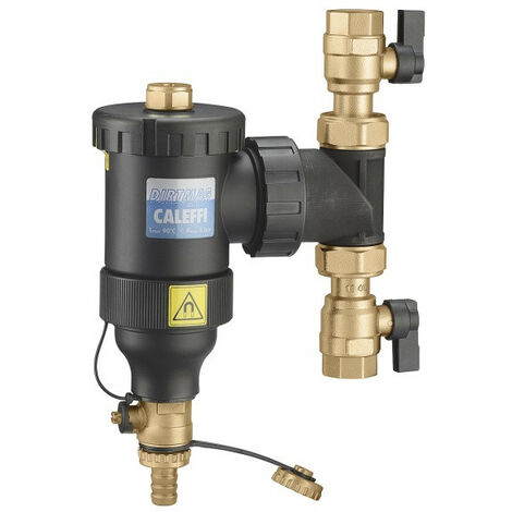 Caleffi – Pot de décantation orientable 3/4' – Élimination des impuretés – Corps en polymère 30 % fibre de verre – Installation horizontale/verticale