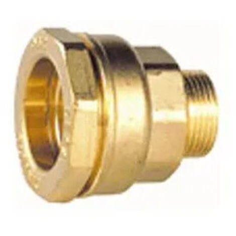 Caleffi – Raccord laiton mâle réduit 3/4' pour tube PE Ø32 – Joint torique NBR – Montage sans démontage – Pression 16 bar
