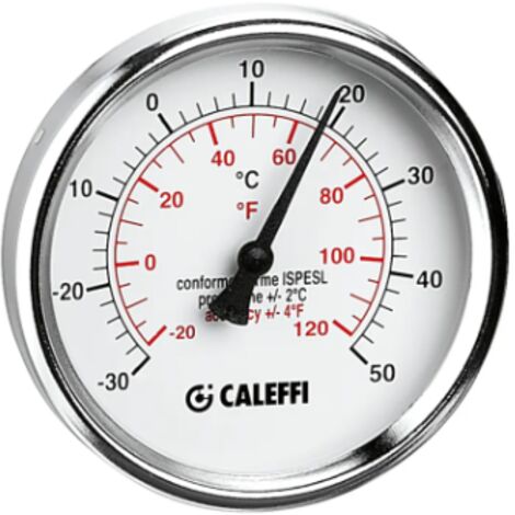 Caleffi - Termometro Per Raffrescamento Ø80 Attacco Radiale 1/2" L. 100 Mm Art. 687110