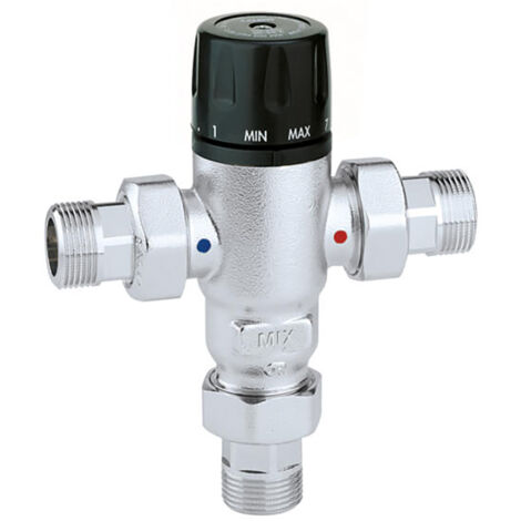 Caleffi Thermomischer 3/4'' Brauchwassermischer thermostatisch 30 bis 65C° m. Verschr. u. RV 521503