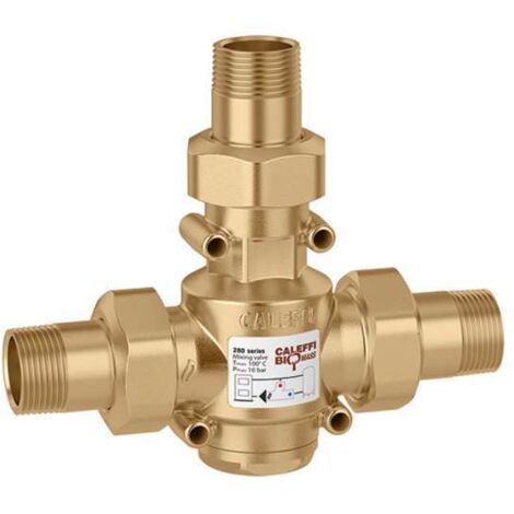 Caleffi Thermoventil Rücklauftemperaturanhebung 1 Außengewinde mit Verschraubung 55°C 280065