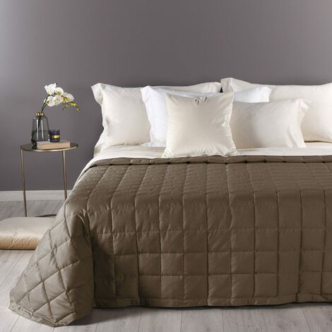 Caleffi - Trapunta-piuma nido 60%cotone, 40% Poliestere Shabby Chic Matrimoniale Nocciola - Marrone