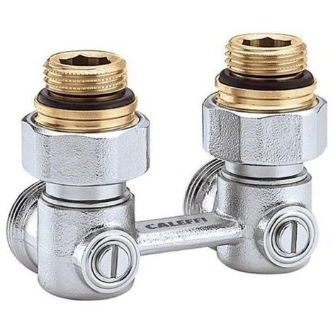 Caleffi Zweirohr-Hahnblock 3011 Eckform, 1/2Z AG