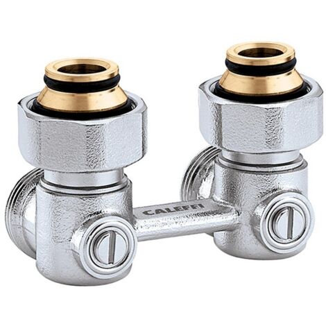 Caleffi Zweirohr Hahnblock 3011 Eckform, 3/4Z IG