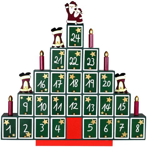 Natale Calendario.Calendario Avvento Albero Di Natale In Legno 24 Cassetti Decorazioni Natalizie