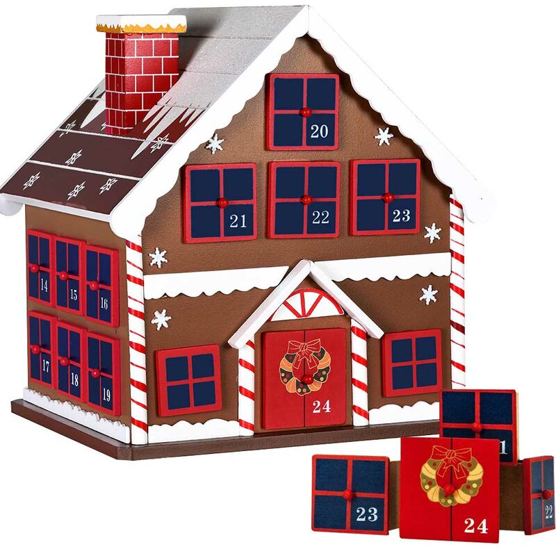 Bakaji Calendario Avvento Di Natale Casetta In Legno 24 Cassetti De...