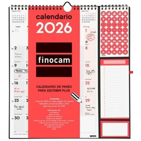 Calendario da parete Finocam Plus Carta 2026 21,5 x 32,5 cm