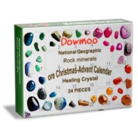 Calendario de Adviento 2024, 24 piedras y fósiles, gemas, calendario de adviento, calendario de adviento mineral, set de regalo navideño de minerales