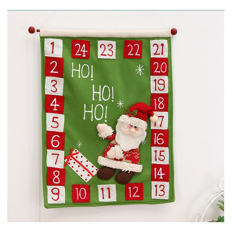 

Calendario de Adviento de Navidad, Calendario de Adviento para colgar en la pared de Navidad con 24 bolsillos para decoraciones navideñas y