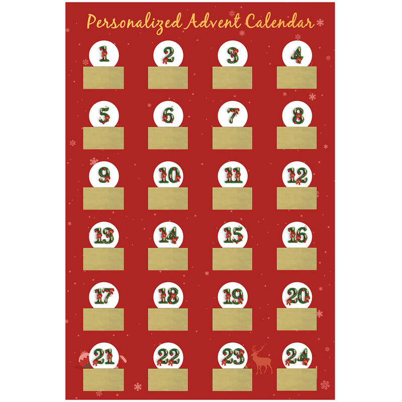 

Asupermall - Calendario de Adviento de Navidad Cartel de cuenta regresiva con 24 pegatinas para rascar Adornos colgantes para decoraciones de pared