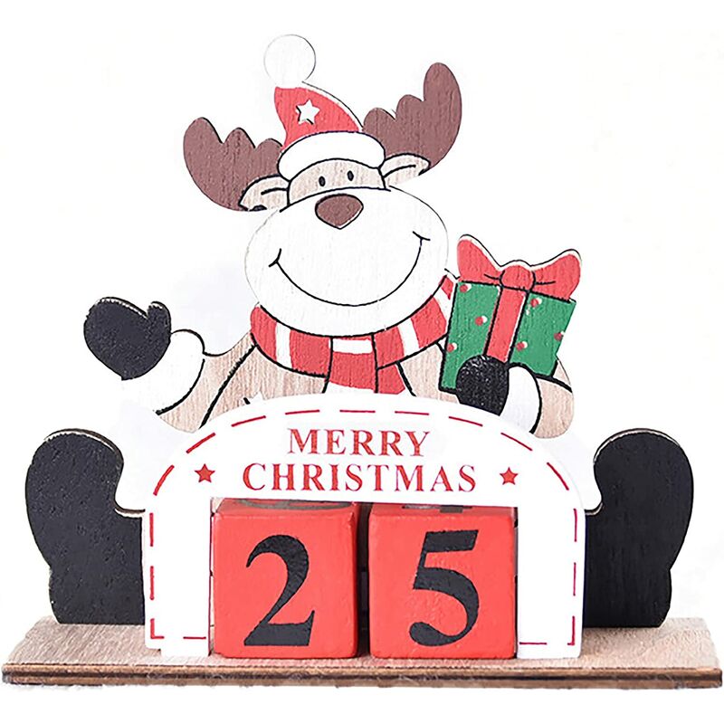 

Calendario de Adviento de Navidad de madera, Cuenta regresiva de Navidad reutilizable, Ensamblaje de adornos de Navidad, Decoración de escritorio,