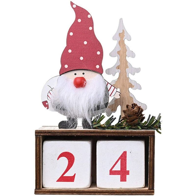 

Calendario de cuenta regresiva de Navidad conos de pino de madera Adornos de calendario de Navidad Decoraciones de mesa de Navidad Calendario de