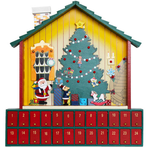 Calendario dell'Avvento 41x7x39 cm in Legno
