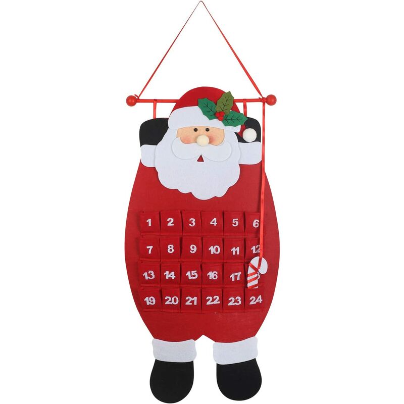 Calendario Dell'Avvento In Tessuto Da Appendere - 24 Tasche Per Dolcetti E Regali - Foto 9