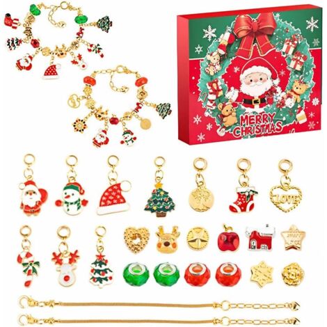 Calendario dell'Avvento Set di ciondoli Charms Gioielli Bracciali Regalo