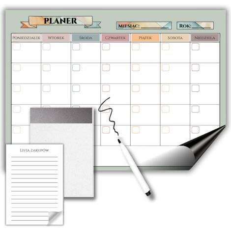 Calendario magnetico settimanale per frigorifero + penna per quaderno