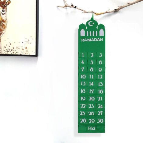 Calendrier de décompte Ramadan - Pochette murale suspendue pour calendrier de l'Avent