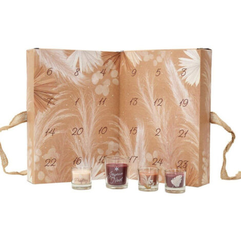 Calendrier de l'Avent 24 Bougies Parfumées "Nature" 30cm Marron