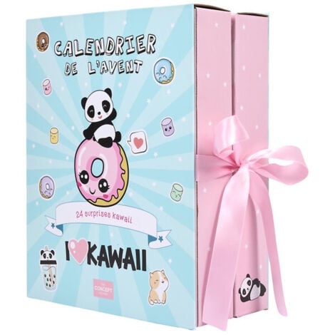 PARIS PRIX Calendrier de l'Avent 24 Bougies & Surprises "Kawaii" 25cm Multicolore