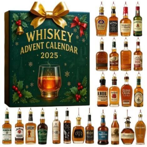 Calendrier de l'Avent bière et whisky – 24 breloques en résine – Boîte surprise de Noël – Pour amateurs de bières artisanales