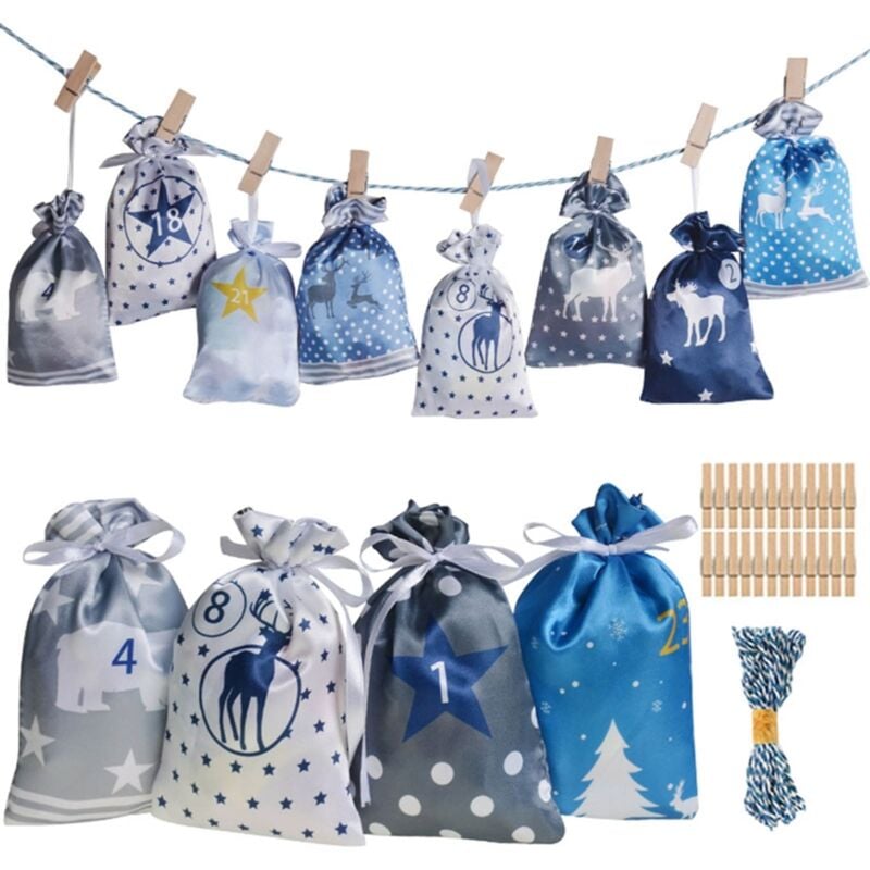 Calendrier de l'Avent diy Calendrier de Noël Sacs de Noël