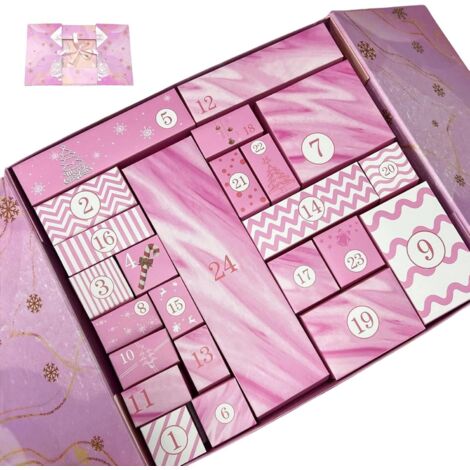 Calendrier de l'Avent en boîte  24 compartiments réutilisables, calendrier de bonbons à remplir  Idéal pour les fêtes, les anniversaires, les mariages, ou comme petit cadeau