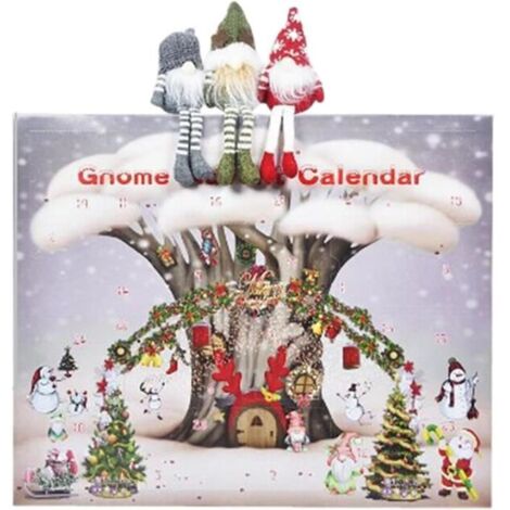 Calendrier de l\'Avent - Gnome - Noël 2024 - 24 jours - Poupées gnome à collectionner - Multicolore