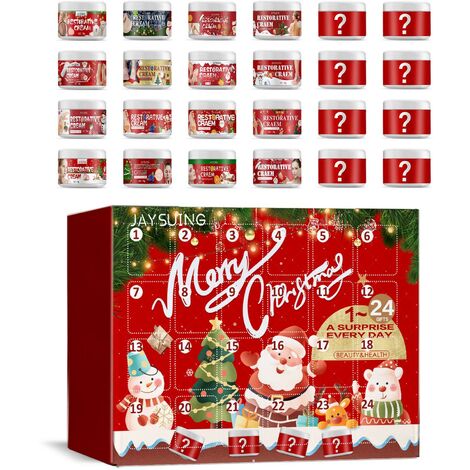 Calendrier de l'avent maquillage pour filles - Calendrier de l'avent beauté compte à rebours de Noël inclus 24 produits de soins de la peau et outils de beauté, calendrier de l'avent cosmétiques de No