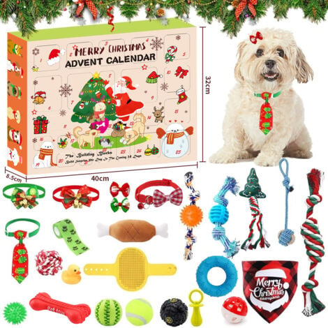 CREA Calendrier de l'Avent pour chiots, calendrier de l'Avent pour chiens avec jouets, cadeaux pour chiots pour les amoureux des chiens