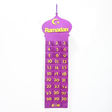 Calendrier de l'Avent Ramadan  Pochettes murales de compte à rebours  Sac de rangement décoratif