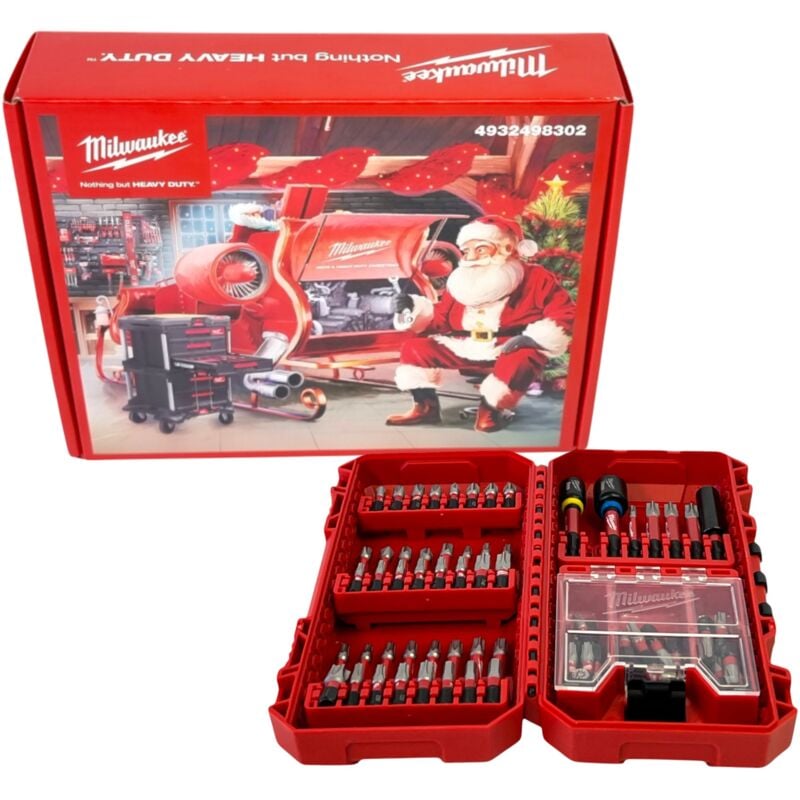 Milwaukee - Calendrier de Noël 2024 6 pièces ( 4932498302 ) + Kit d'embouts Shockwave 75 pcs. Impact Duty ( 4932492008 )