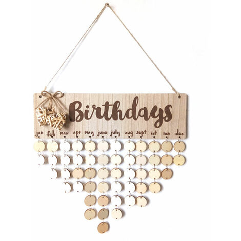 Calendrier en bois panneau signe famille jour et rappel d'anniversaire bricolage décor à la maison en bois artisanat pendentif