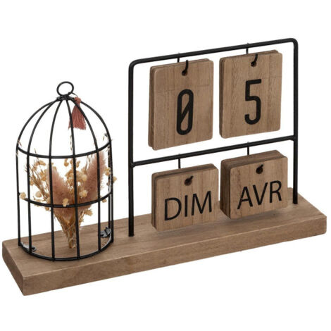 Calendrier en Bois "Preston" 29cm Naturel
