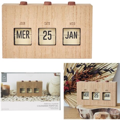 Calendrier Flip Flap Deco Effet Bois