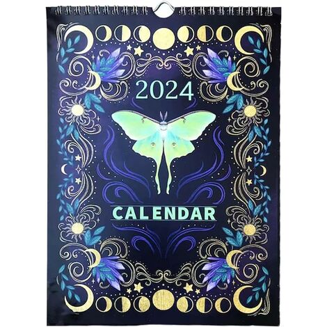 Calendrier mural 2024, calendrier complet d'astrologie, calendrier