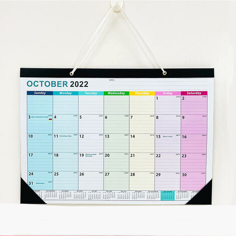 Calendrier mural Calendrier de bureau 2021-2022 Calendrier de planification Agenda Calendrier de table Montage mural Maison École Bureau Calendrier hebdomadaire mensuel 43 x 31 cm