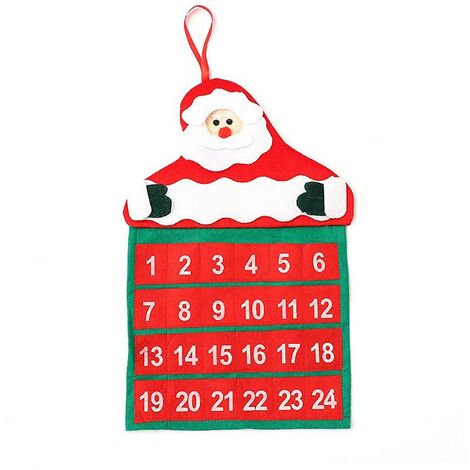 Calendrier mural de Noël en velours Père Noël Noël