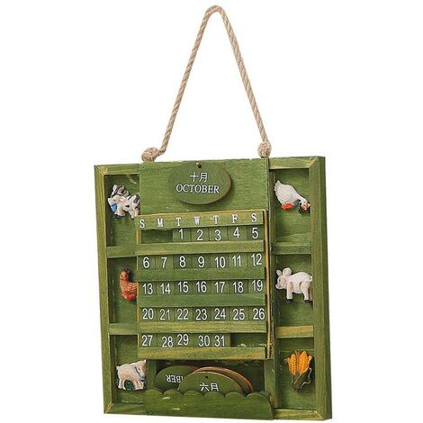 Calendrier mural vert rétro