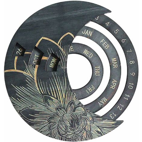 Calendrier perpétuel en bois, calendriers muraux en bois vintage