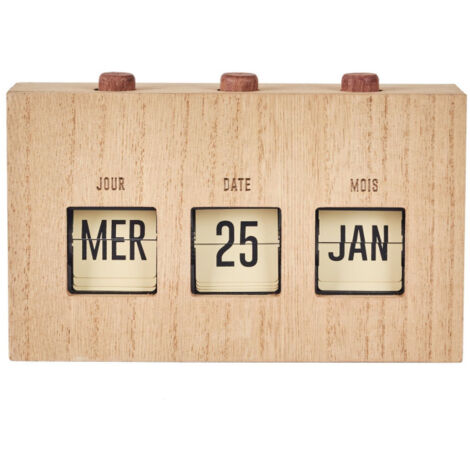 Calendrier Perpétuel "Flip Flap" 19cm Naturel