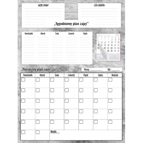Calendriers de réfrigérateur Tableau magnétique Grands agendas mensuels et hebdomadaires XXL