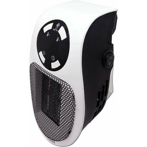 Calentador compacto para nieve Termostato ajustable de pared Pantalla digital LED Cerámica silenciosa 2 velocidades Control remoto 400 vatios Blanco