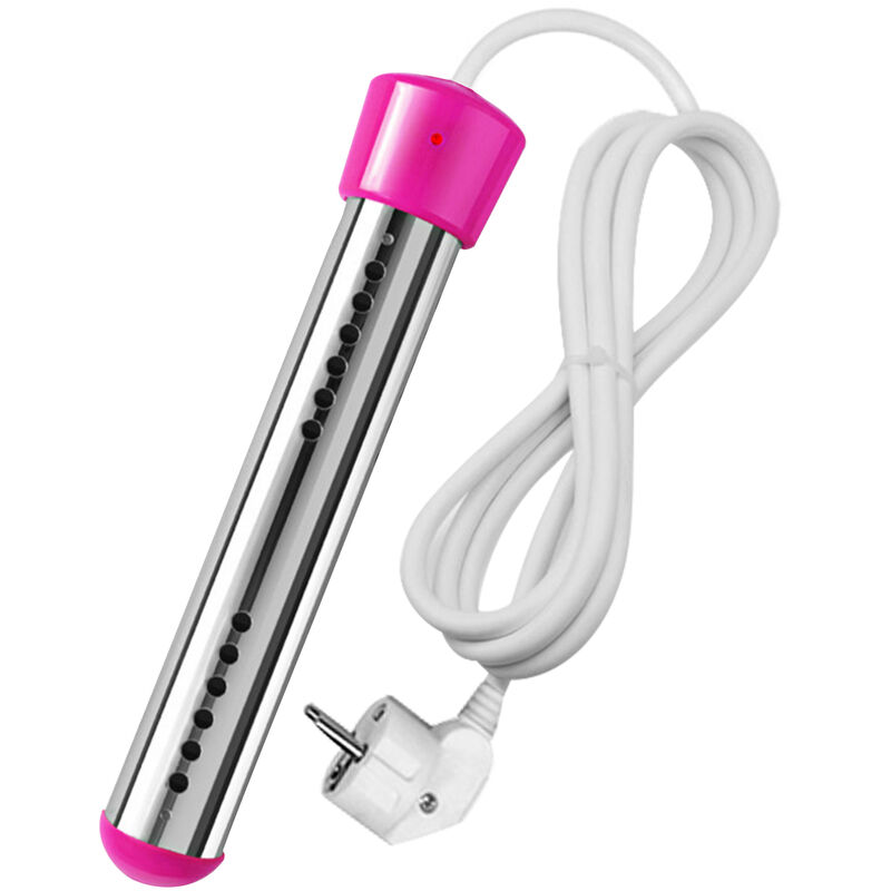 

Calentador de agua de inmersion de 1500 W, calentador de agua electrico portatil, con protector de acero inoxidable,Rosa, enchufe de la UE