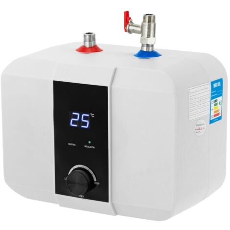 SENDERPICK Calentador de agua eléctrico de 6L con pantalla LED y mando de control de temperatura Calentador de agua de 1500W