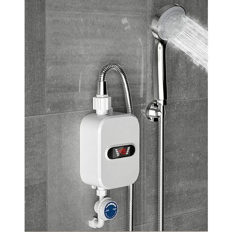 Calentador de agua eléctrico instantáneo Mini calentador de agua Mini calentamiento rápido 3500 W 230 V con protección contra fugas para cocina baño ducha