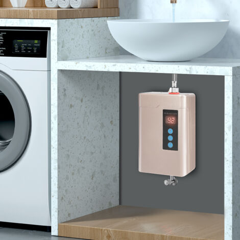 Calentador de agua instantáneo eléctrico 5000W 220V, calentador de agua eléctrico instantáneo, calentador de agua bajo encimera con pantalla digital, calentador de agua eléctrico a